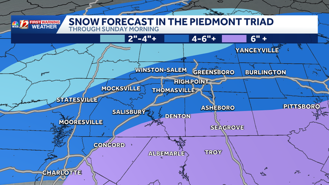 Snowy weekend ahead: Piedmont Triad to the North Carolina coast