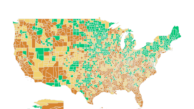 CDC COVID-19 map shows 75 percent of country at medium, high risk