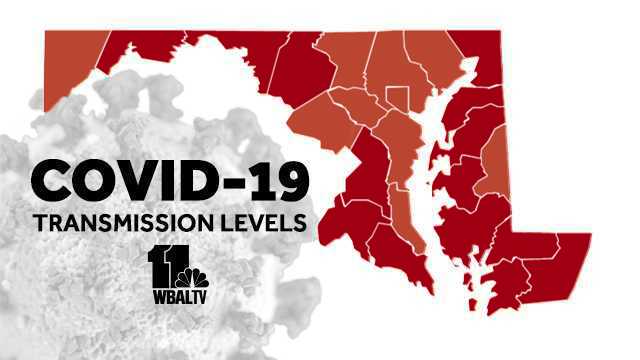 COVID-19 Map Of Maryland Shows Community Transmission Level