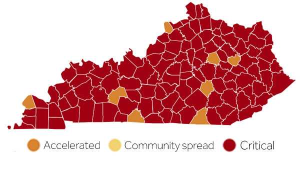 Interactive Map: Tracking Kentucky's COVID-19 'red Zone' Counties