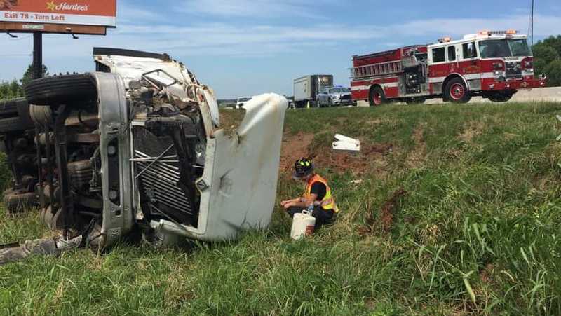 Rollover wreck on I-85