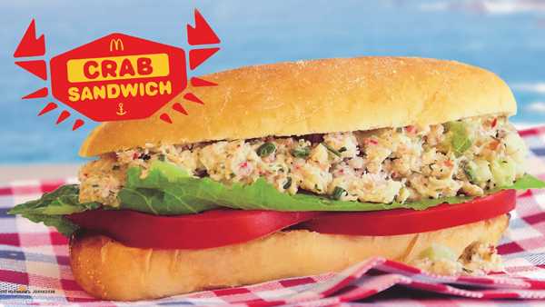 McDonald's snow crab meat sandwich