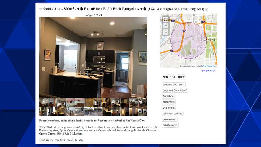 Airbnb listing used in fake Craigslist rental scam.