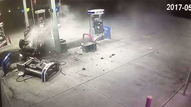 Driver Dies Days After Horrific Crash Into Gas Pump 9111