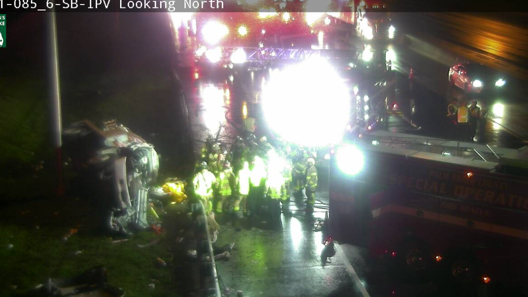 Rollover crash blocking all southbound Turnpike