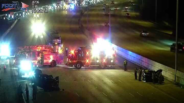 Crash Near 45th Street Shuts Down I 95 Northbound Lanes