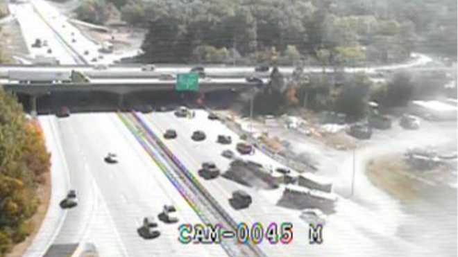 Multi-vehicle crash shuts down several eastbound lanes on I-64