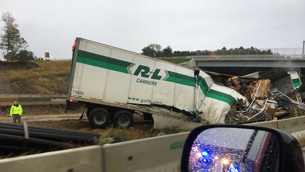 Tractor-trailer Crashes Into I-93 Construction Zone In Londonderry