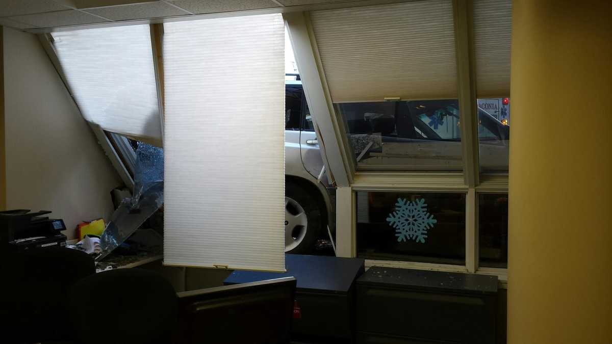 Vehicle crashes into Laconia medical building