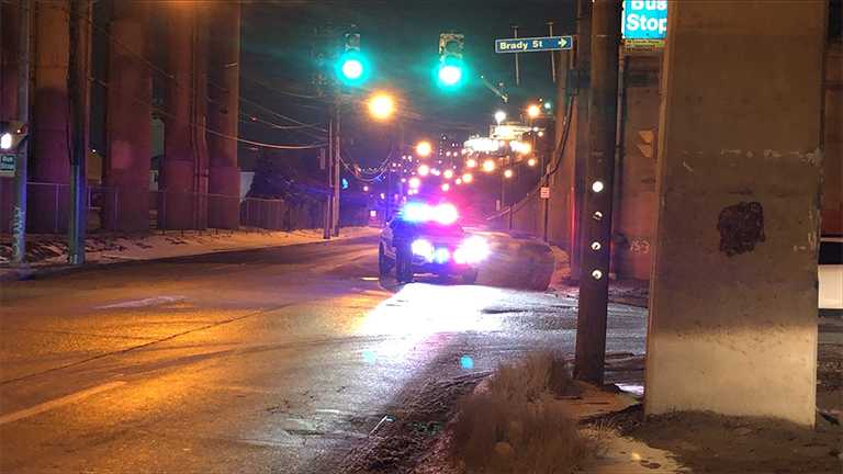 Car crashes into telephone pole in Pittsburgh, road shut down in area