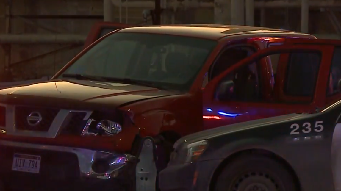 Pursuit ends after stolen vehicle crashes into police cruisers ...