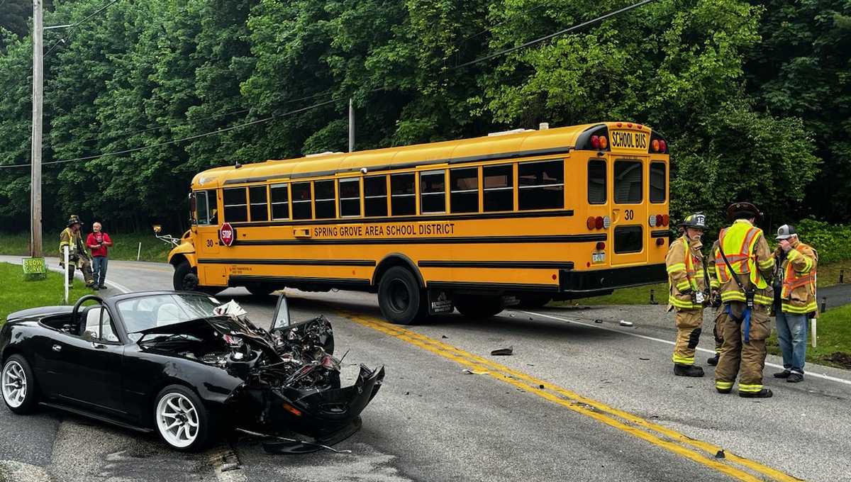 Driver taken to hospital after crash involving school bus in York ...