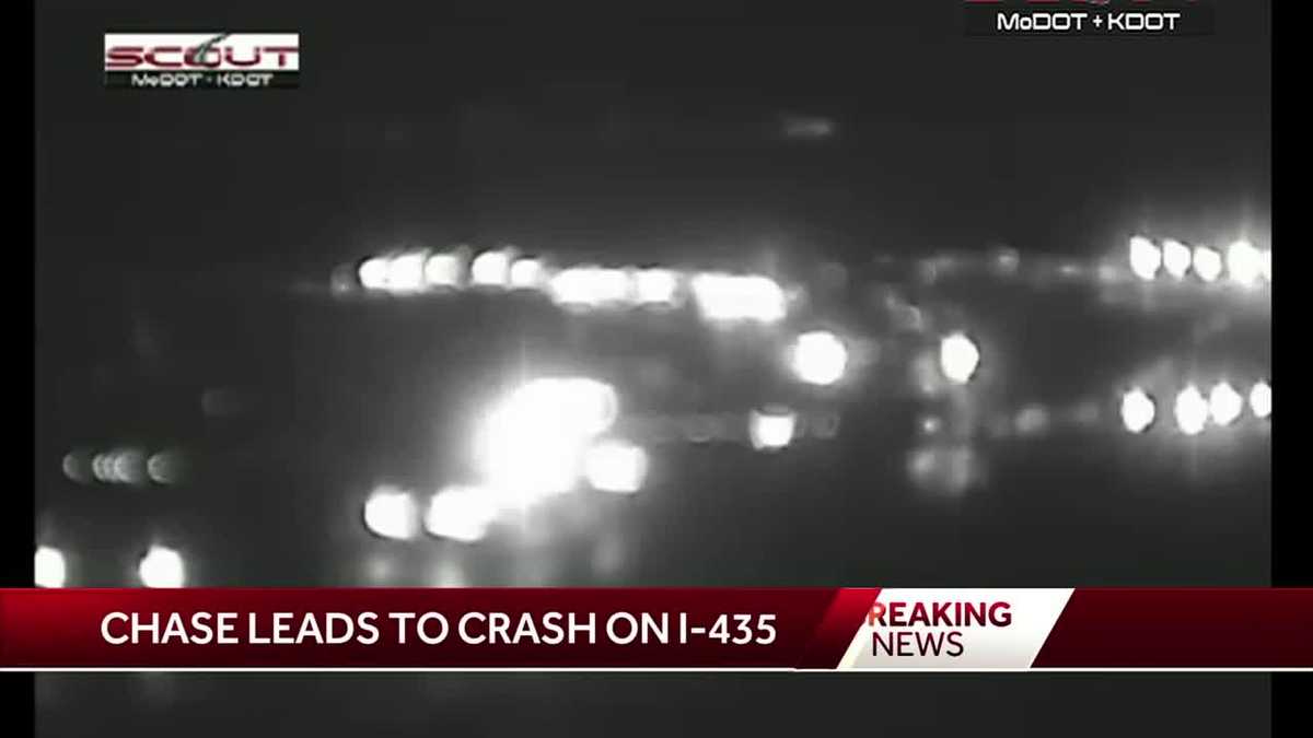 Driver in custody after pursuit ends in multi-vehicle crash on I-435