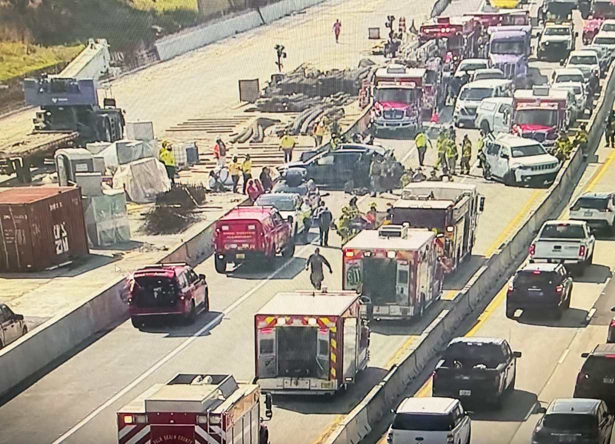 wpbf.com - Allen Cone - 1 person dead, 6 hospitalized in rollover crash on turnpike near Boynton Beach