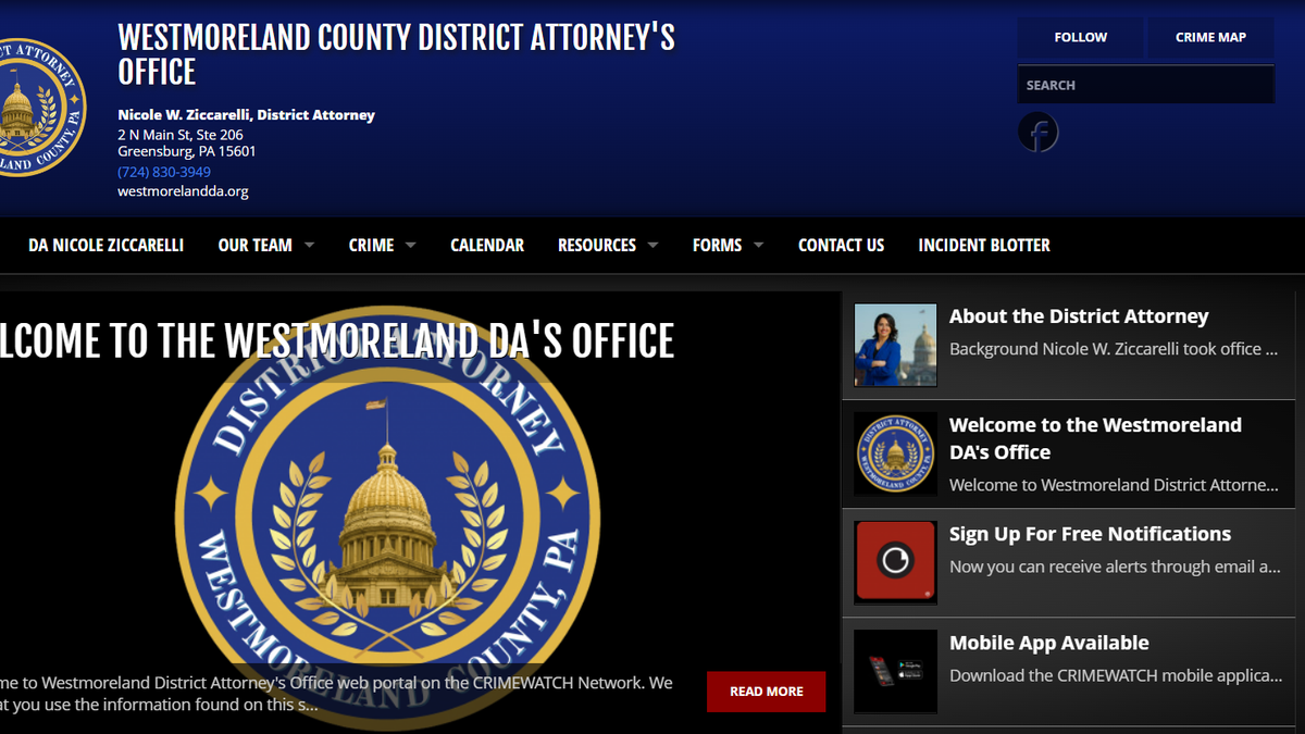 Westmoreland Co. DA's office launches Crimewatch website