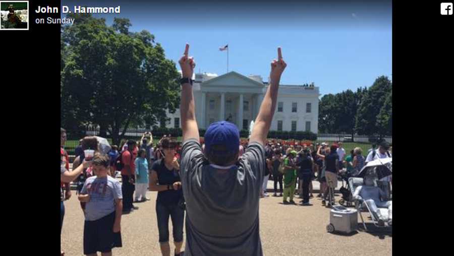 School district employee accused of making crude gesture in front of White House