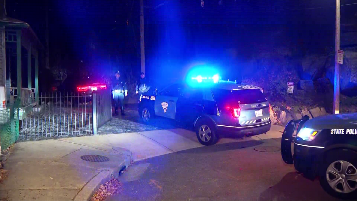 Police search for suspect after cruiser damaged in Boston pursuit