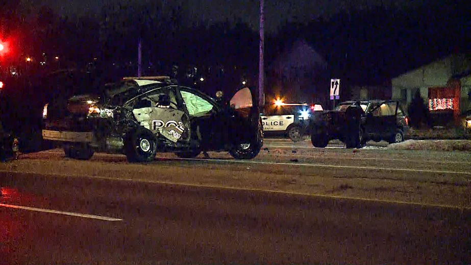 Police: Driver flees after hitting cruiser, seriously injuring officer