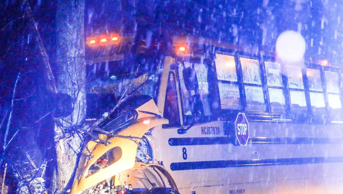 Driver taken to hospital after school bus crashes into tree in Lakeville