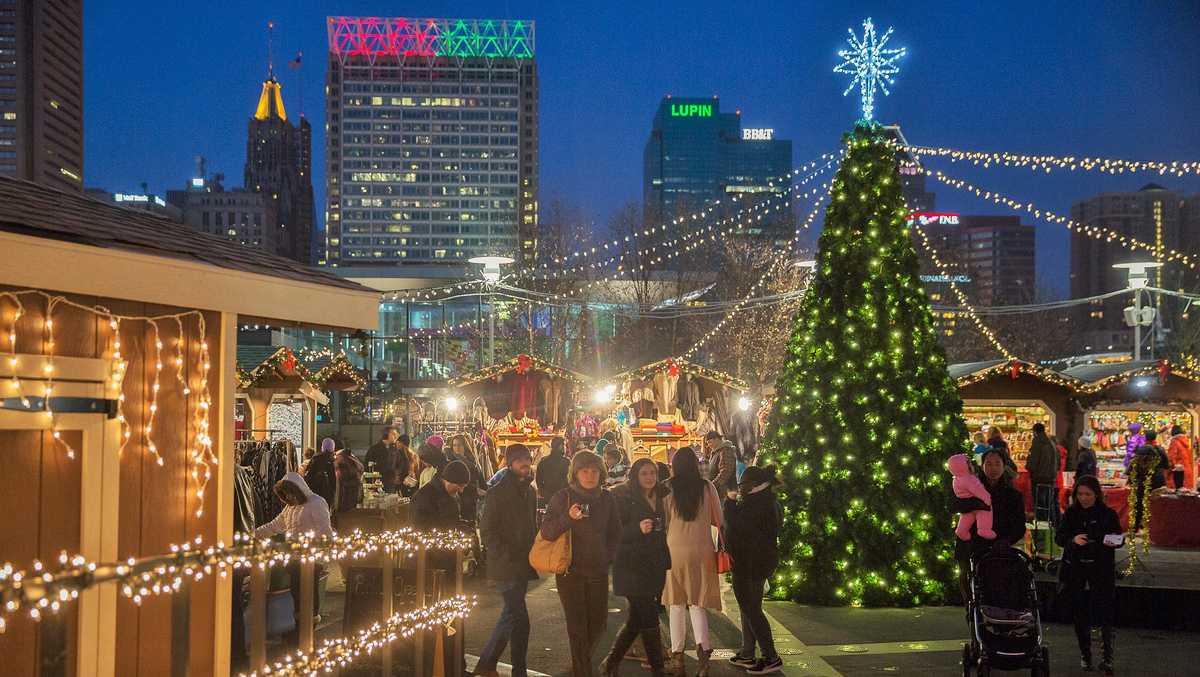 No Christmas Village Baltimore's Inner Harbor this season