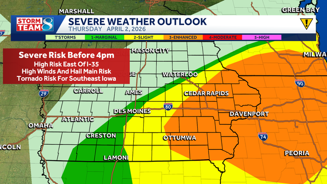 severe weather risk for thursday afternoon.﻿