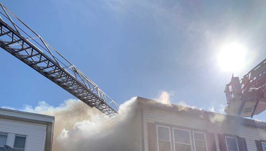 Boston firefighters battling 2-alarm fire in Hyde Park