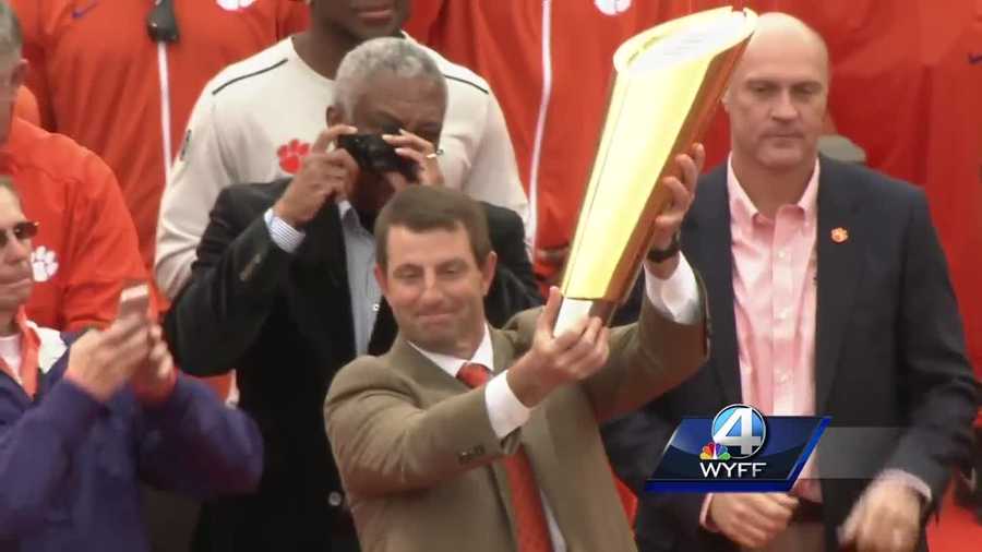 Dabo with championship trophy