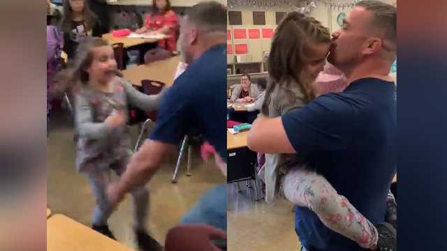 Watch Oklahoma Soldier Returns Surprises Daughter Just In Time For Daddy Daughter Dance 6810