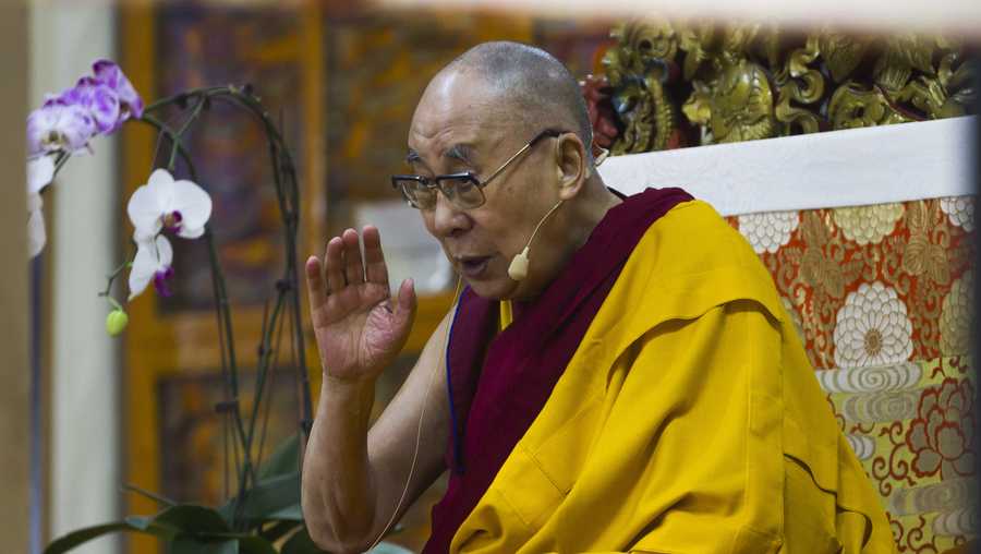 His Holiness the Dalai Lama during the teaching at Tsughla Khang Temple, Mcleodganj, where he will give teachings on Nagarjuna's The Precious Garland of the Middle Way (uma rinchen trengwa) at the request of Taiwanese.