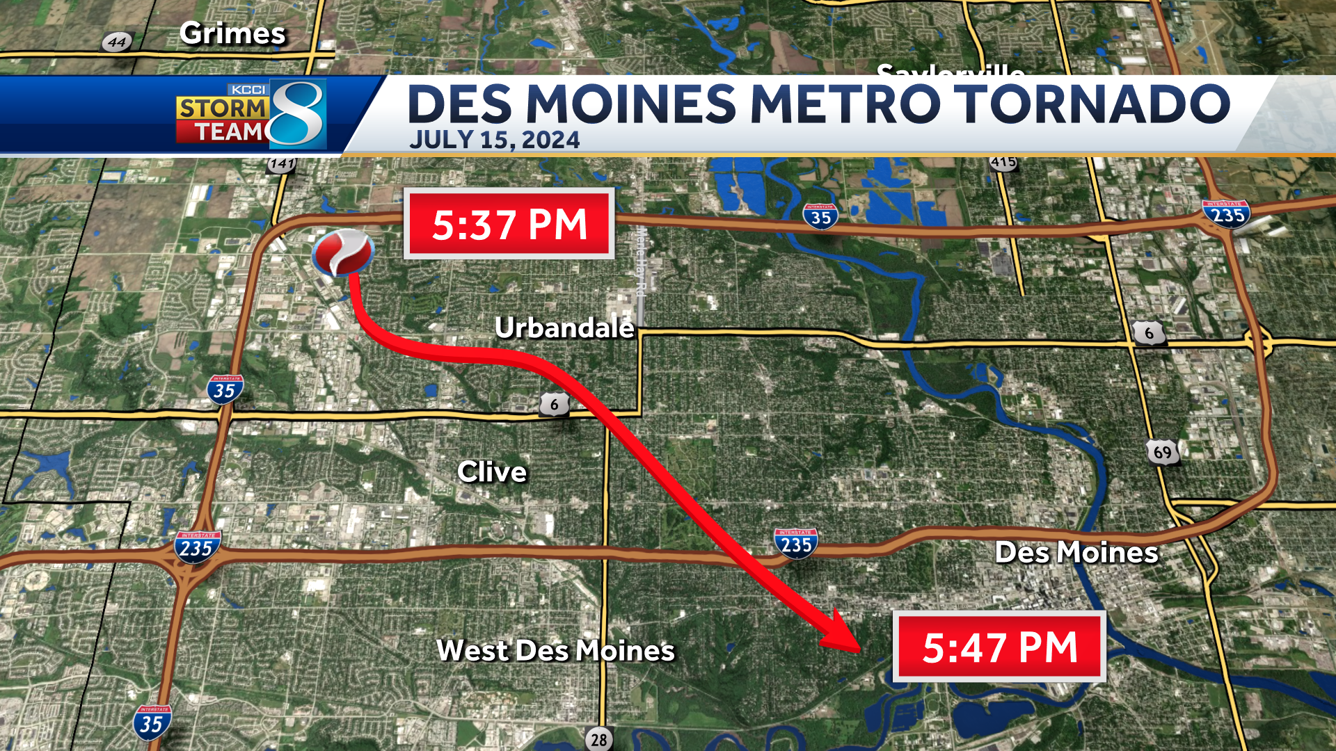 Iowa Tornado: EF-1 Confirmed Through Des Moines Metro Monday