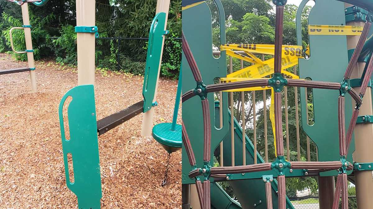 Maine town closes playground after bolts, screws removed from equipment