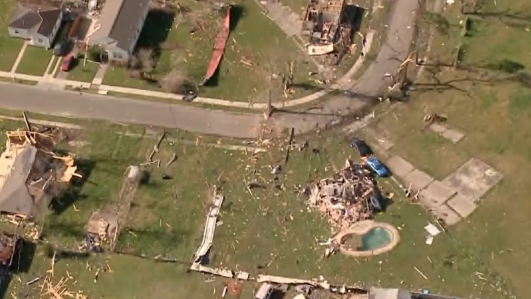 New Orleans EF tornado aerial footage