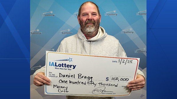 Daniel Bragg, 46, of Newton, won $150,000 on a 