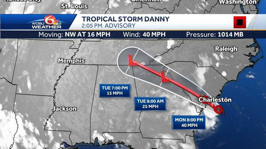 Depression strengthens into Tropical Storm Danny near South Carolina coast