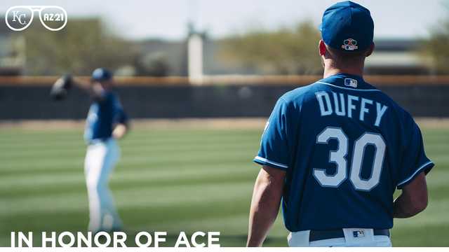 Danny Duffy and Christian Colón Hug Royals Fans Mourning Yordano