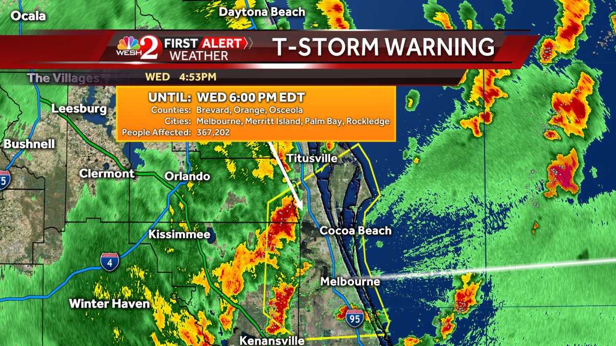 Severe storms moving across Central Florida