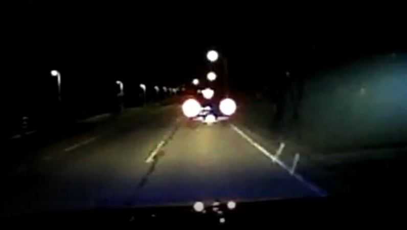 Police chase captured on dashcam ends with suspect's vehicle in river
