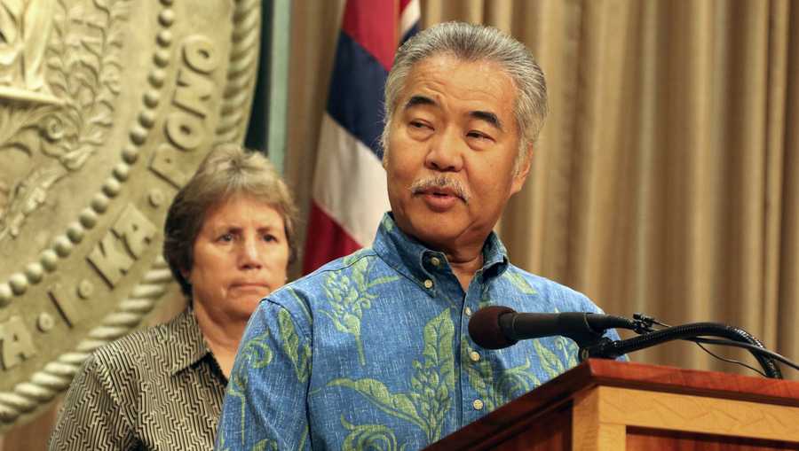 Hawaii Gov. David Ige speaks at a news conference in Honolulu, Tuesday, July 30, 2019. 