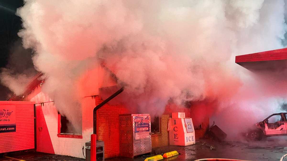 Davidson County Gas station fire erupts after crash