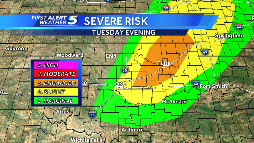 Severe storm threat increases Tuesday evening
