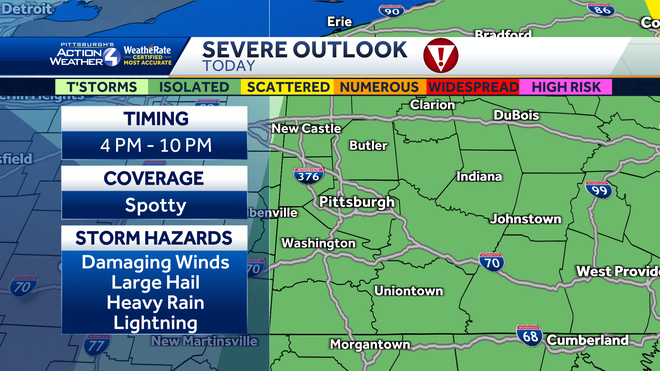 Severe Weather Alert Day: Isolated severe storms this afternoon