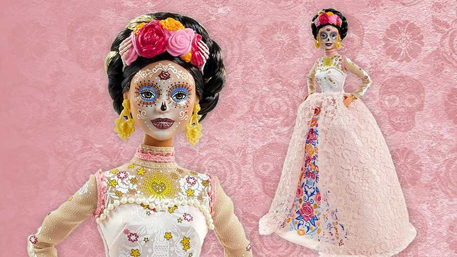 With a delicate lace gown and face painted in typical "calavera" (Spanish for "skull") style, this Barbie is the second installation in the company's La Catrina collection, which began in 2019.