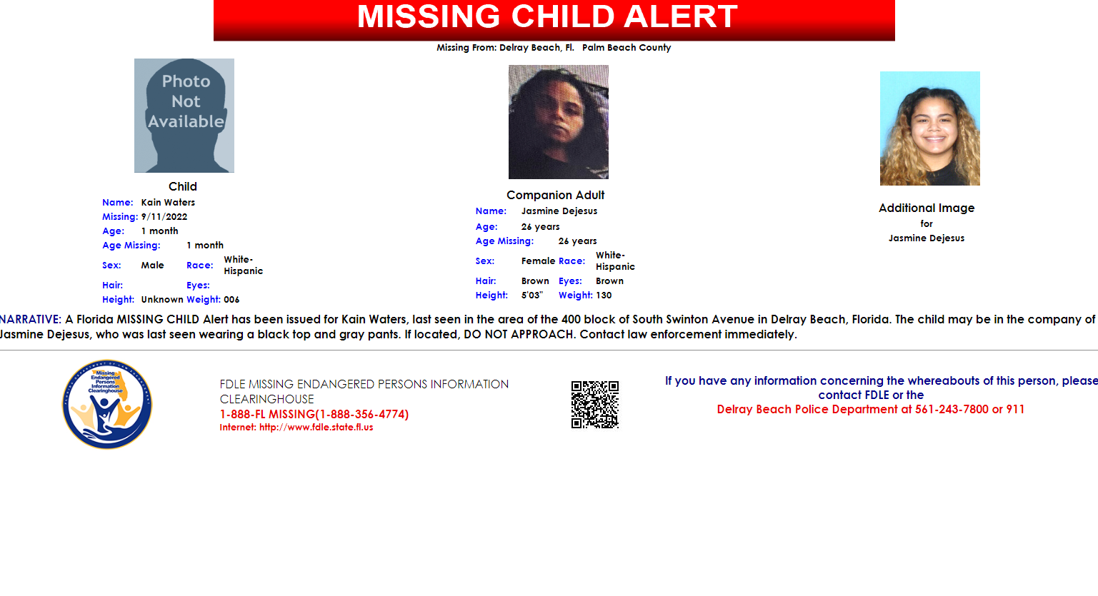 Florida Missing Child Alert issued for 1-month-old boy
