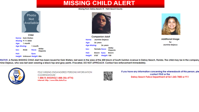 Florida Missing Child Alert issued for 1-month-old boy - Vimarsana News