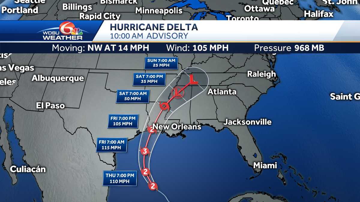 Delta Forecast To Make Sw Louisiana Landfall Friday Impacts 2872
