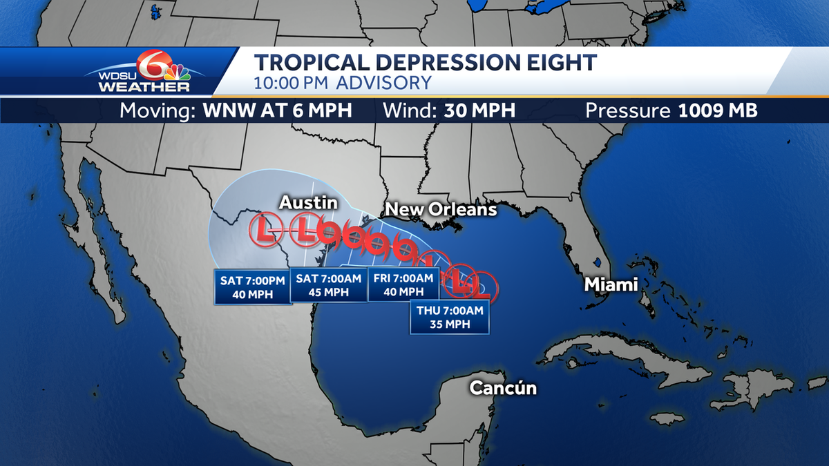 Tropical Depression 8 forms in the Gulf of Mexico