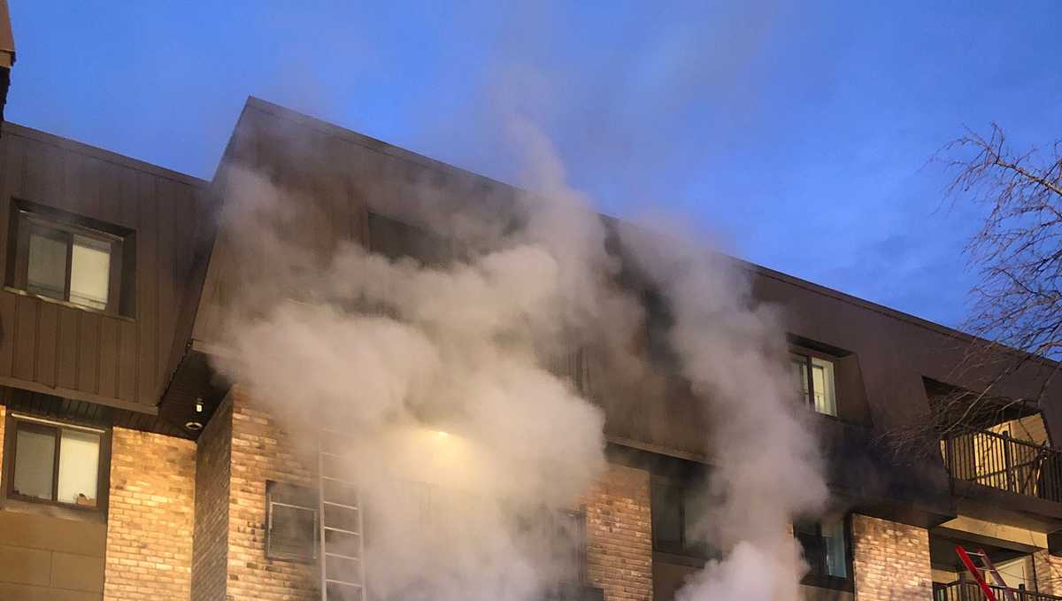 Apartment building fire sends 3 people to the hospital