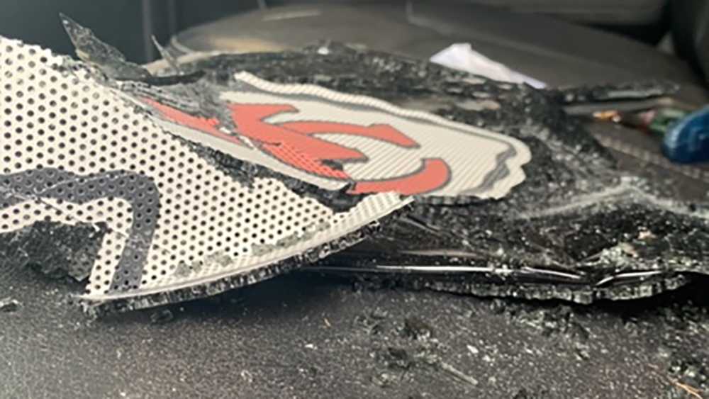 The Raiders get destroyed after stomping on the Chiefs logo