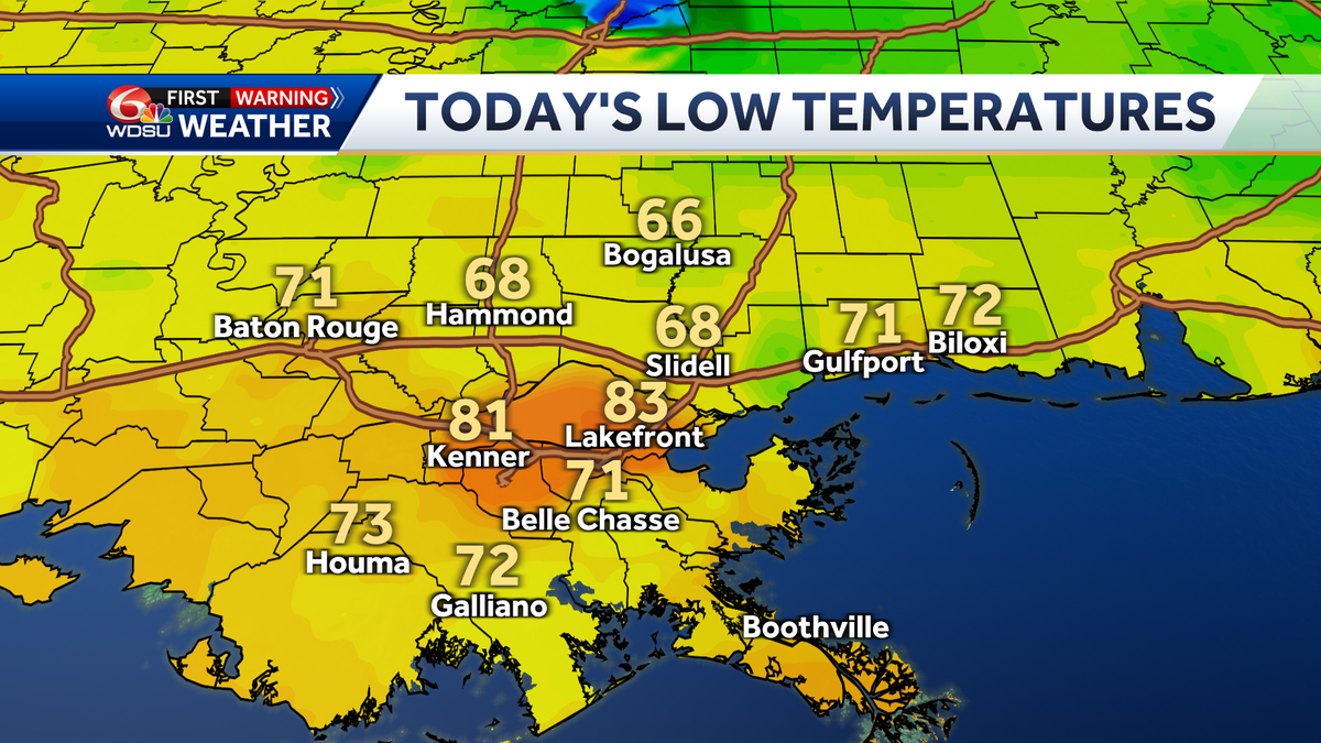 Humidity and rain chance gradually increasing