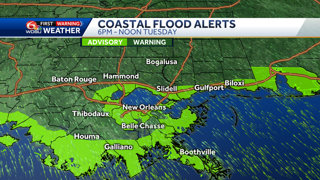 New Orleans weather forecast will a tornado hit tonight flooding